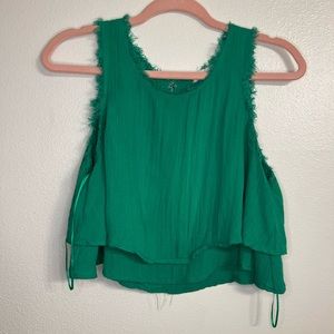 Francesca’s green flowy crop top